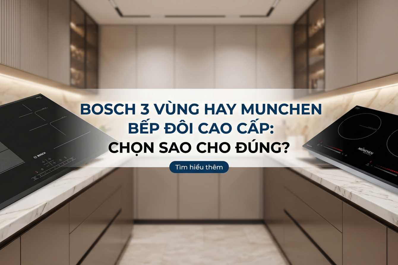 Bosch 3 vùng hay Munchen bếp đôi cao cấp: chọn sao cho đúng?